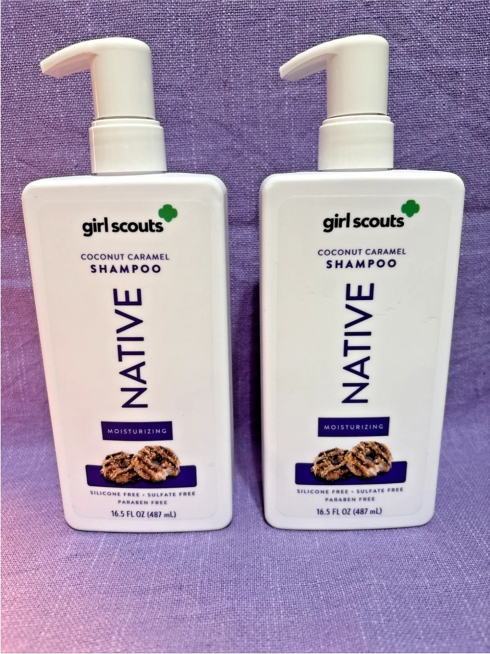 Lot of 2 Girl Scouts NATIVE Moisturizing Shampoo ~Coconut Caramel~ Brand New!